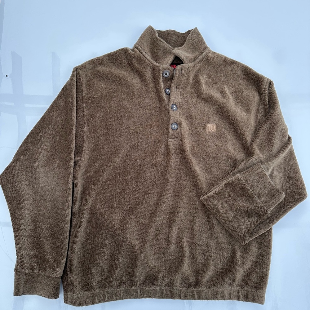 Vintage Wilson Teddy Bear Fleece Pullover Sweater